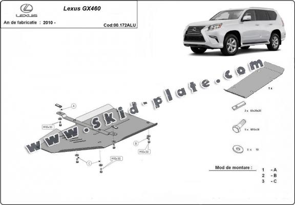 Aluminum gearbox skid plate for Lexus GX460 Aluminum gearbox skid plate for Lexus GX460