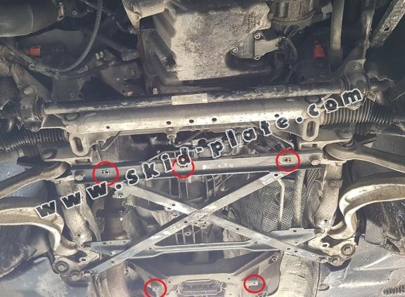 Steel gearbox skid plate for Audi A5