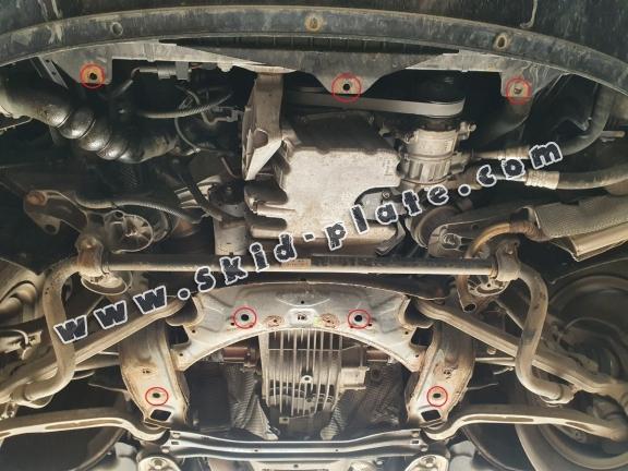 Steel skid plate for Audi A6 with side flaps