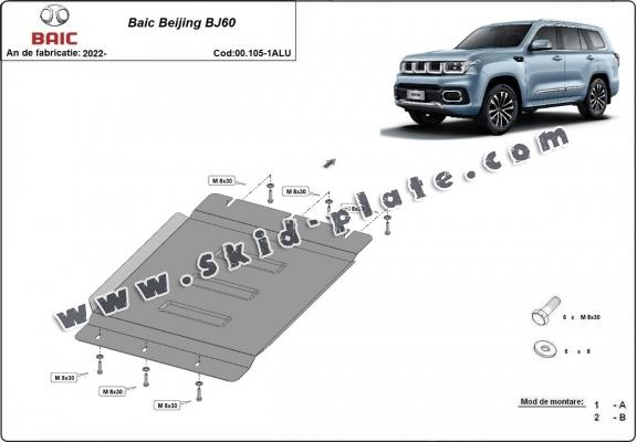 Aluminum gearbox skid plate for Baic Beijing BJ60