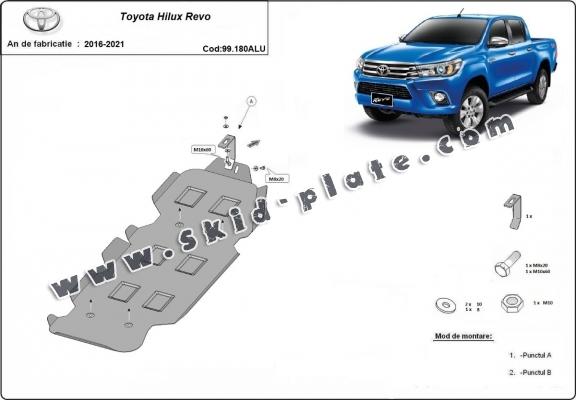 Aluminum fuel tank skid plate  for Toyota Hilux Revo