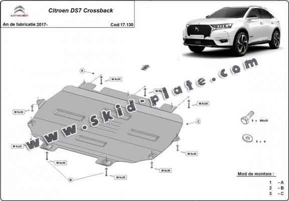 Steel skid plate for Citroen DS 7 Crossback