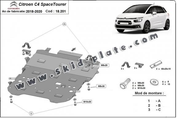 Steel skid plate for Citroen Grand C4 SpaceTourer