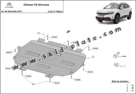 Aluminium skid plate for Citroen C5 Aircross