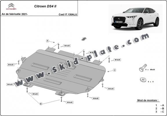 Aluminium skid plate for Citroen DS4 II