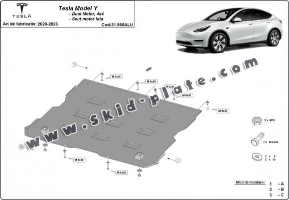 Front electric aluminum motor plate for Tesla model Y