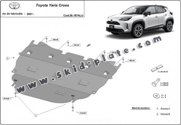 Aluminum skid plate for Toyota Yaris Cross