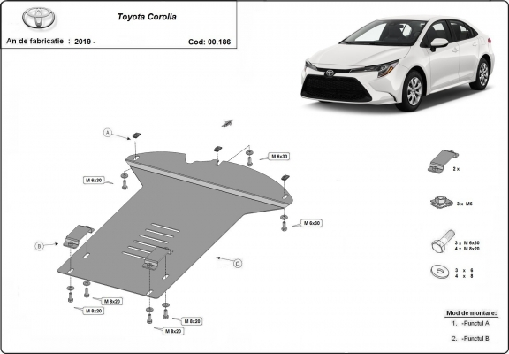 Steel catalytic converter plate/cat lock for Toyota Corolla