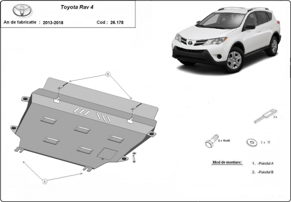 Steel skid plate for Toyota RAV 4