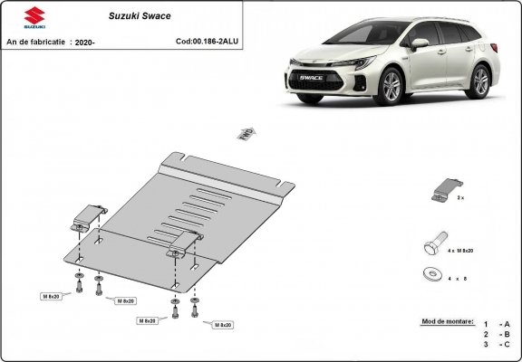 Aluminum catalytic converter plate/cat lock for Suzuki Swace