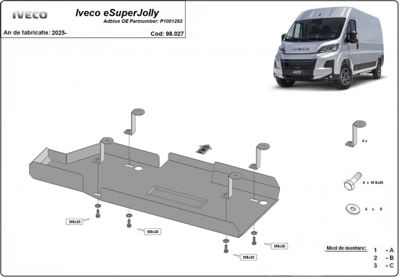 Steel AdBlue tank plate Iveco eSuperJolly