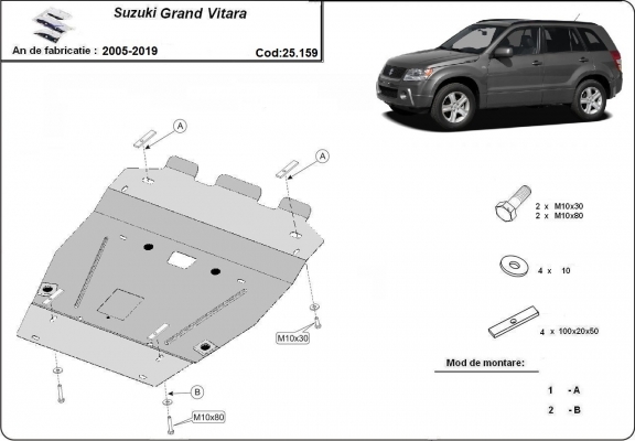 Steel skid plate for Suzuki Grand Vitara - promotional package