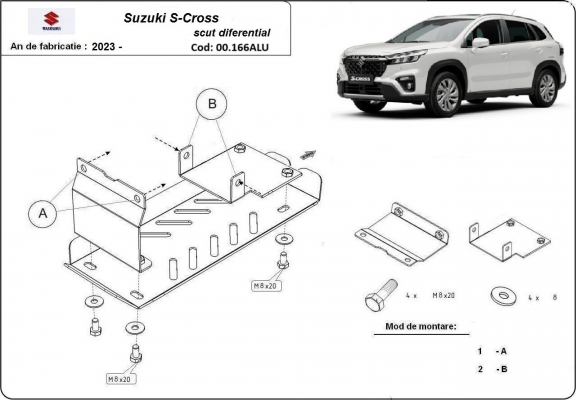 Aluminium skid plate for Suzuki S-Cross - promotional package
