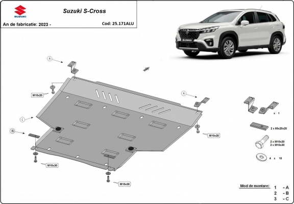 Aluminium skid plate for Suzuki S-Cross - promotional package