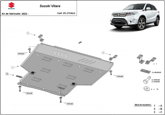 Aluminium skid plate for Suzuki Vitara - promotional package