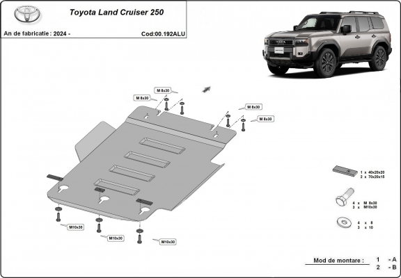 Aluminium skid plate for Toyota Land Cruiser - promotional package
