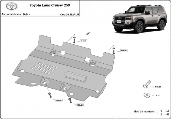 Aluminium skid plate for Toyota Land Cruiser - promotional package