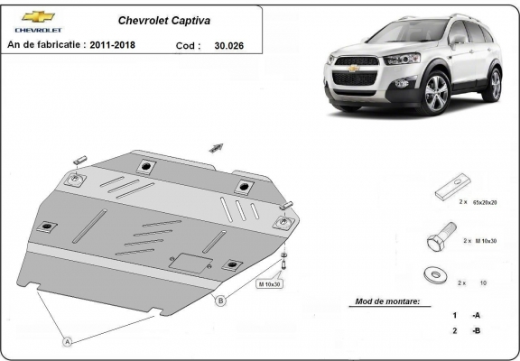 Steel skid plate for Chevrolet Captiva