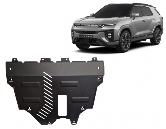 Steel skid plate for KGM Actyon