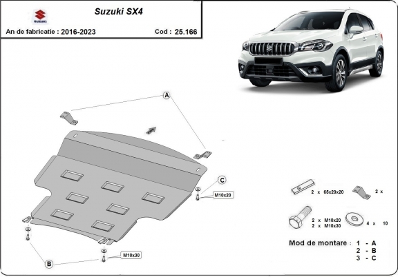 Steel skid plate for Suzuki SX4