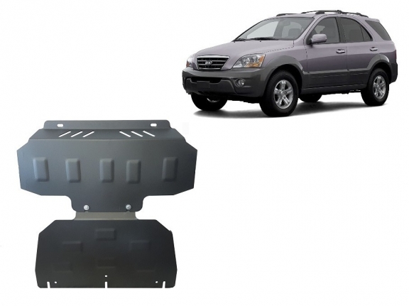 Steel skid plate for the protection of the engine and the radiator for Kia Sorento