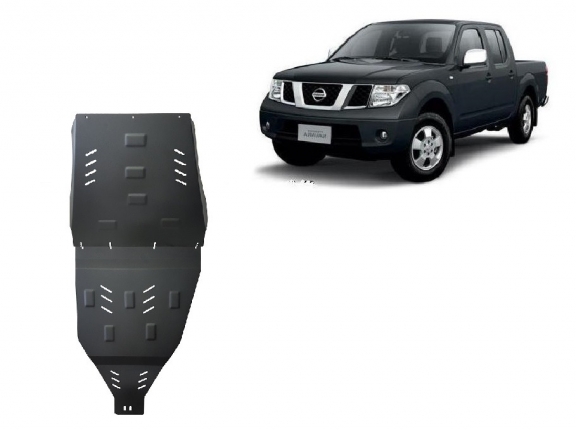 Steel gearbox skid plate for Nissan Navara D40