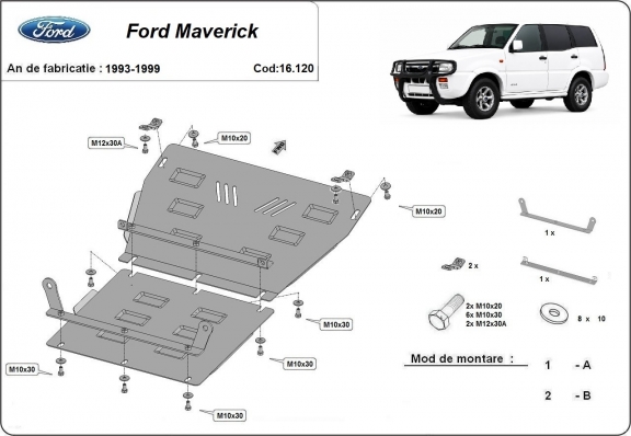 Steel skid plate for Ford Maverick