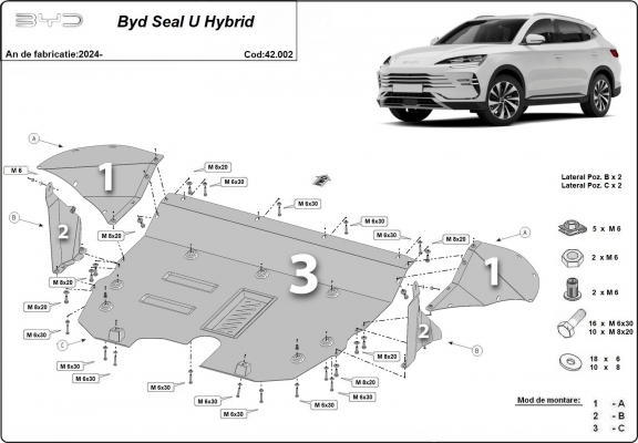 Steel skid plate for BYD Seal U - DM-i