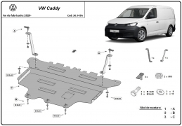 Steel skid plate for VW Caddy 