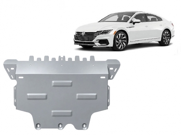 Aluminum skid plate for VW Arteon