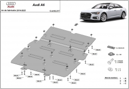 Steel skid plate for Audi A6