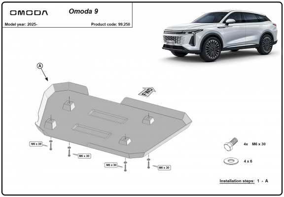 Steel fuel tank skid plate  for Omoda 9
