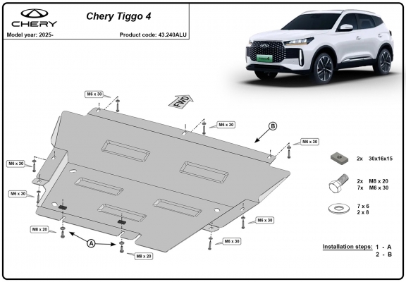 Aluminum skid plate for Chery Tiggo 4