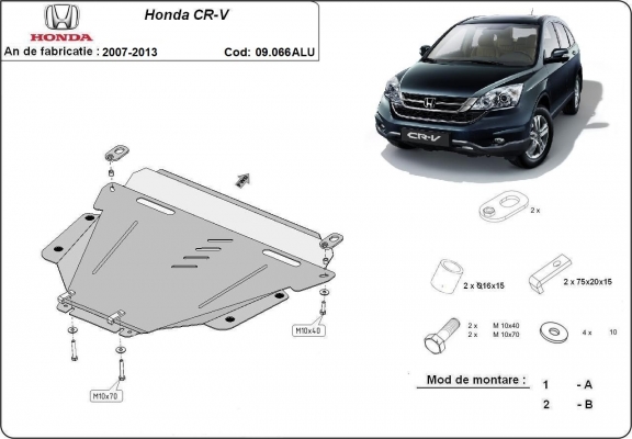 Aluminum skid plate for Honda CR-V