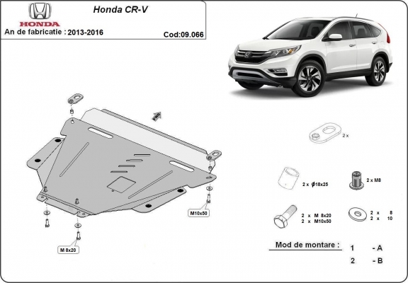 Steel skid plate for Honda CR-V Gen 4