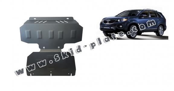 Steel skid plate for the protection of the engine and the radiator for Kia Sorento