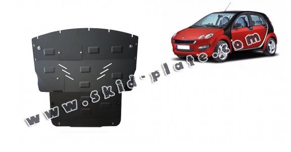 Steel skid plate for the protection of the engine and the gearbox for Smart FourFour petrol