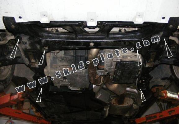 Steel skid plate for the protection of the engine, gearbox and differential for Mercedes A-Class