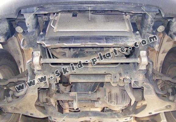 Steel skid plate for the protection of the engine and the radiator for Mitsubishi L 200