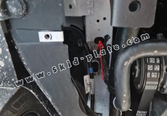Galvanized steel skid plate for Ford Transit Custom