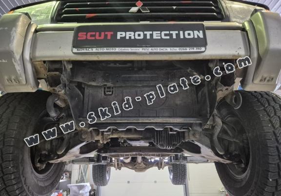 Steel skid plate for the protection of the engine and the radiator for Mitsubishi Pajero 3 (V60, V70)