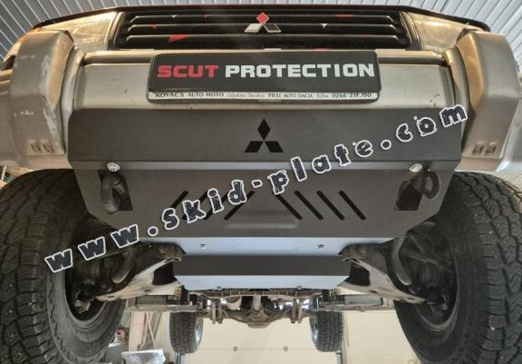 Steel skid plate for the protection of the engine and the radiator for Mitsubishi Pajero 3 (V60, V70)