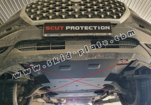 Steel gearbox skid plate for SsangYong Rexton