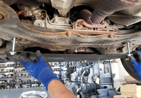 Aluminum skid plate for Audi A3