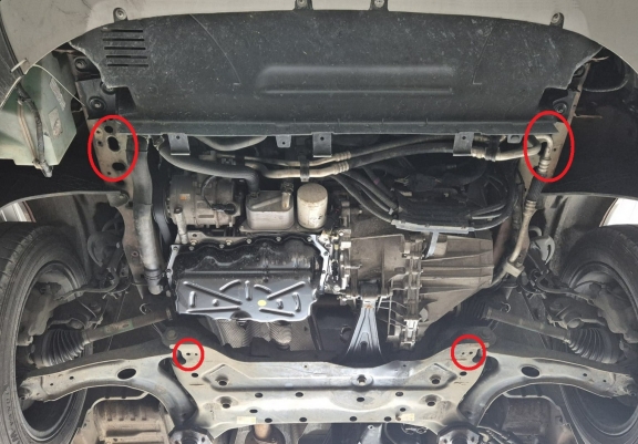 Aluminum skid plate for Ford Transit FWD