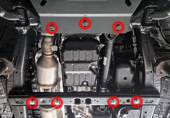 Steel gearbox skid plate for Toyota Hilux